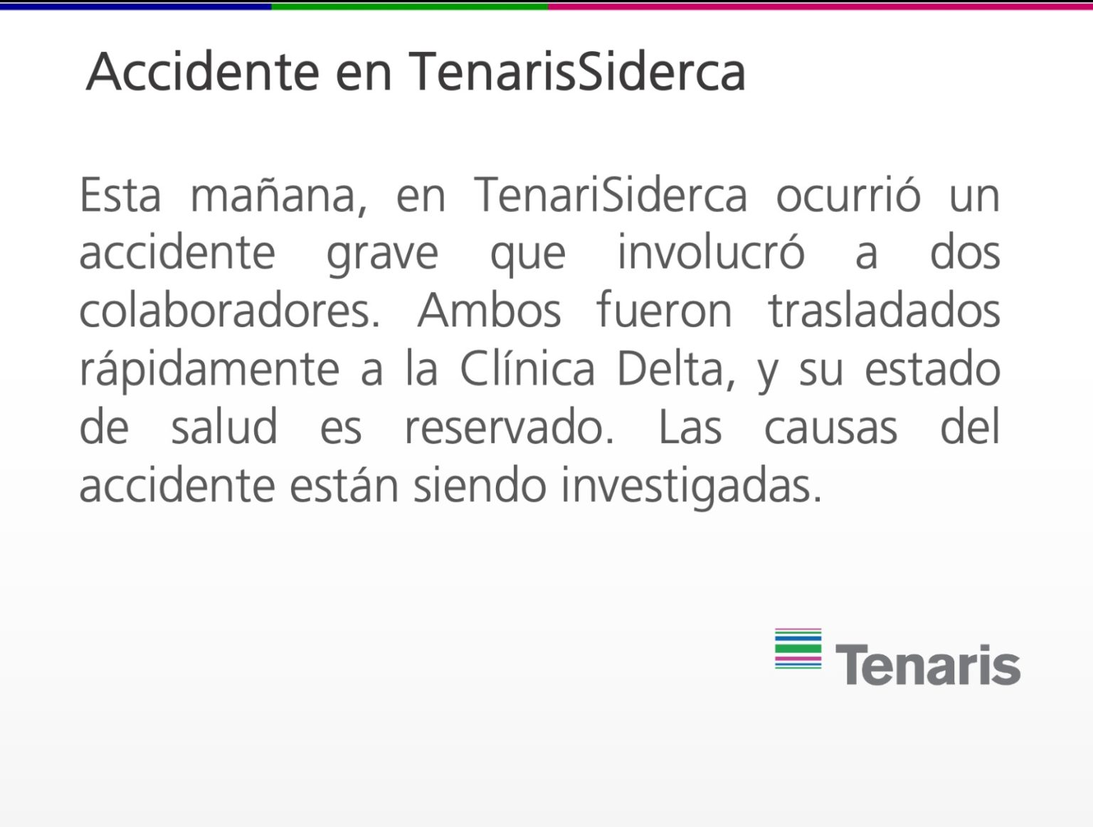 Dos Heridos Graves En Un Accidente En La Planta De Tenaris - Infozc 